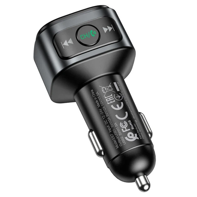 АЗП з FM-модулятором HOCO E67 Fighter QC3.0 18W car BT FM transmitter Black - Фото 5 АЗП з FM-модулятором HOCO E67 Fighter QC3.0 18W car BT FM transmitter Black - изображение 5