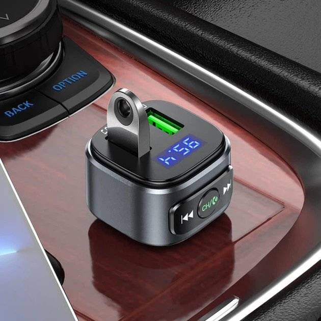 АЗП з FM-модулятором HOCO E67 Fighter QC3.0 18W car BT FM transmitter Black - Фото 7 АЗП з FM-модулятором HOCO E67 Fighter QC3.0 18W car BT FM transmitter Black - изображение 7