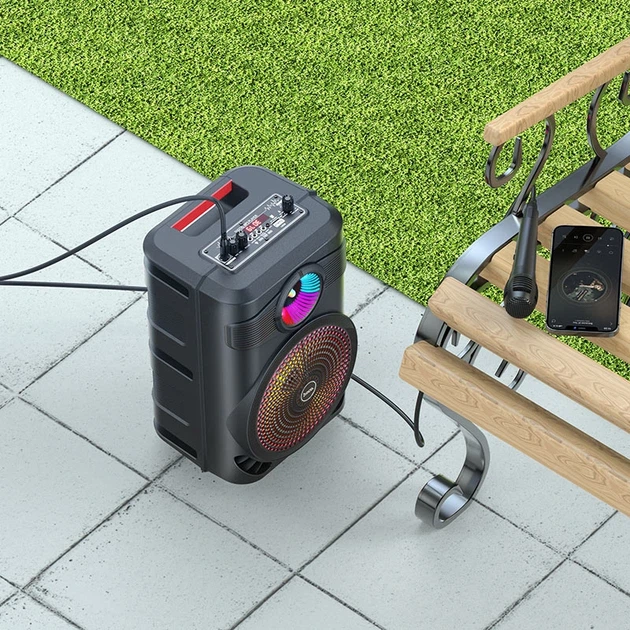 Портативна колонка HOCO BS46 Mature outdoor BT speaker, 10W, Black - изображение 7