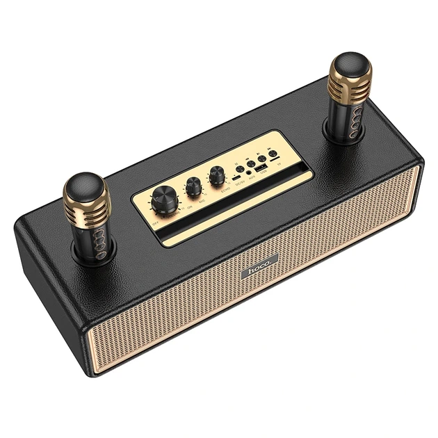 Портативна колонка HOCO BS63 Graceful wireless dual-mic BT speaker, 10W*2, Black - Фото 4 Портативна колонка HOCO BS63 Graceful wireless dual-mic BT speaker, 10W*2, Black - зображення 4