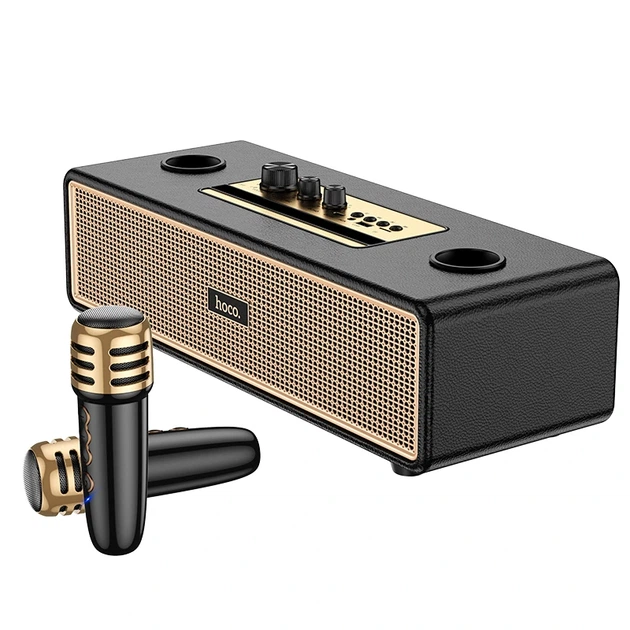Портативна колонка HOCO BS63 Graceful wireless dual-mic BT speaker, 10W*2, Black - Фото 6 Портативна колонка HOCO BS63 Graceful wireless dual-mic BT speaker, 10W*2, Black - зображення 6