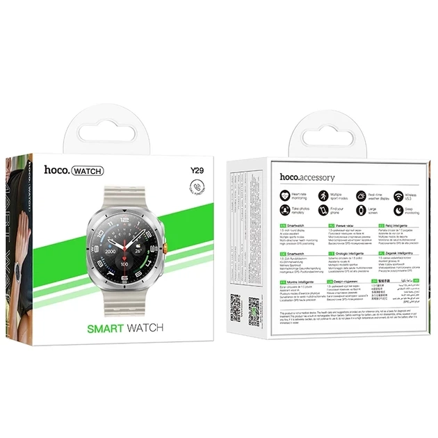 Смарт-годинник HOCO Y29 38mm.. 220 mAh Smart sports watch (call version) Silver - изображение 2