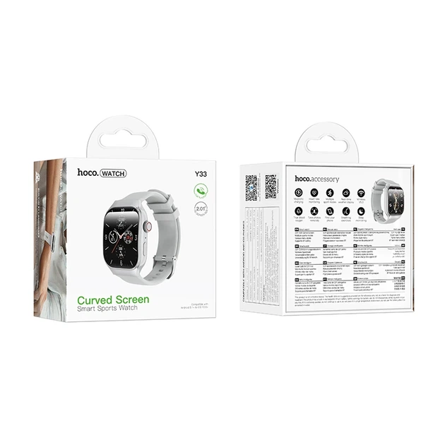 Смарт-годинник HOCO Y33 51mm. 200 mAh. Smart sports watch (call version) Silver - Фото 2 Смарт-годинник HOCO Y33 51mm. 200 mAh. Smart sports watch (call version) Silver - изображение 2