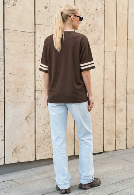 Футболка Жіноча Стаф Коричнева Оверсайз Базова Staff Original 13 Brown Oversize L (392565) - зображення 5