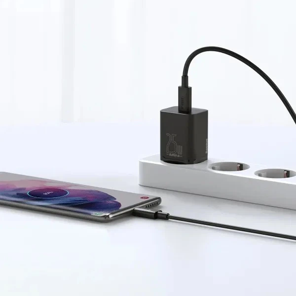 Мережевий зарядний пристрій Baseus Super Si Quick Charger 1C 25W EU Black - Фото 10 Мережевий зарядний пристрій Baseus Super Si Quick Charger 1C 25W EU Black - зображення 10