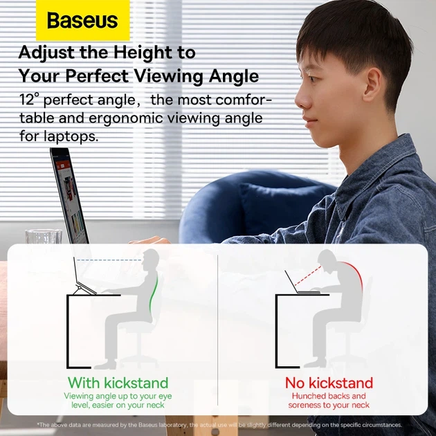 Підставка для ноутбука Baseus Slim Laptop Kickstand （2pcs）Grey - зображення 12