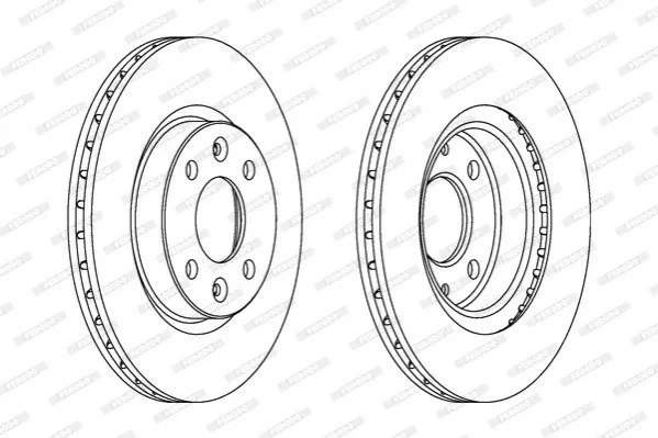 Тормозные диски FERODO DDF1096 Renault Clio, Logan, Megane, Kangoo, Twingo, Sandero; Dacia Logan; Nissan Kubistar; Dodge RAM 1500 402062984R, 4020600QAA, 4020600Q0E - зображення 2