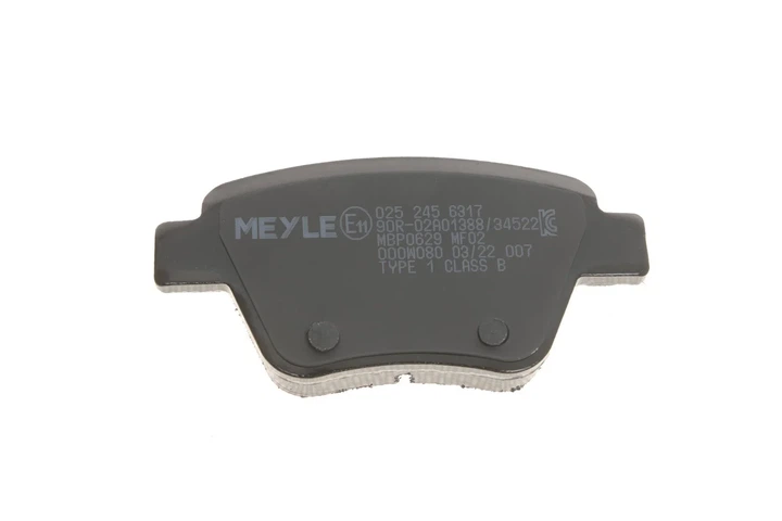 Комплект гальмівних колодок MEYLE 025 245 6317 Skoda Octavia, Superb, Yeti; Seat Leon; Audi A3, A1; Volkswagen Jetta, Golf, Caddy, Scirocco, Touran, EOS 5K0698451A, 2K5698451, 5K0698451 - изображение 2