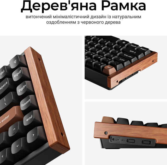 Клавиатура беспроводная Keychron K2 HE Magnetic Switch Black RGB (K2H-F1-UA) - Фото 13 Клавиатура беспроводная Keychron K2 HE Magnetic Switch Black RGB (K2H-F1-UA) - изображение 13