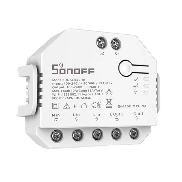 Розумний перемикач Wi-Fi Sonoff Dual R3 Lite (DUALR3 Lite) - зображення 2