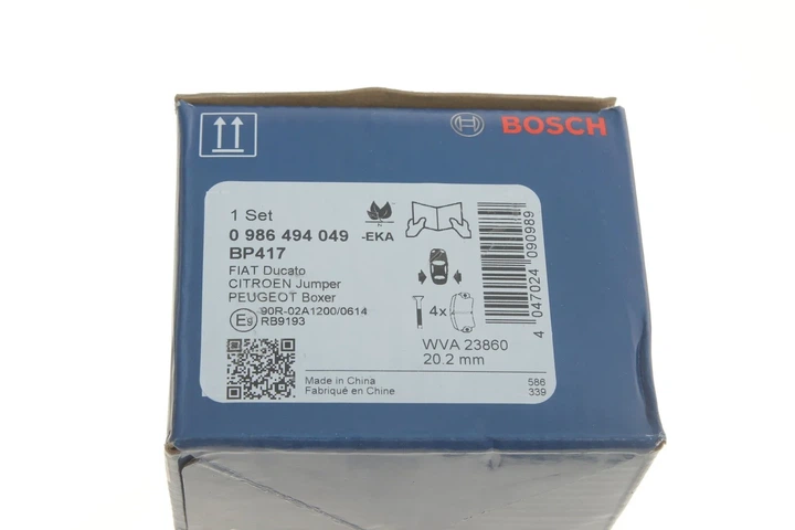 Гальмівні колодки BOSCH 0986494049 Peugeot Boxer; Citroen Jumper; Fiat Ducato 425246, 425247, 425468 - Фото 5 Гальмівні колодки BOSCH 0986494049 Peugeot Boxer; Citroen Jumper; Fiat Ducato 425246, 425247, 425468 - зображення 5