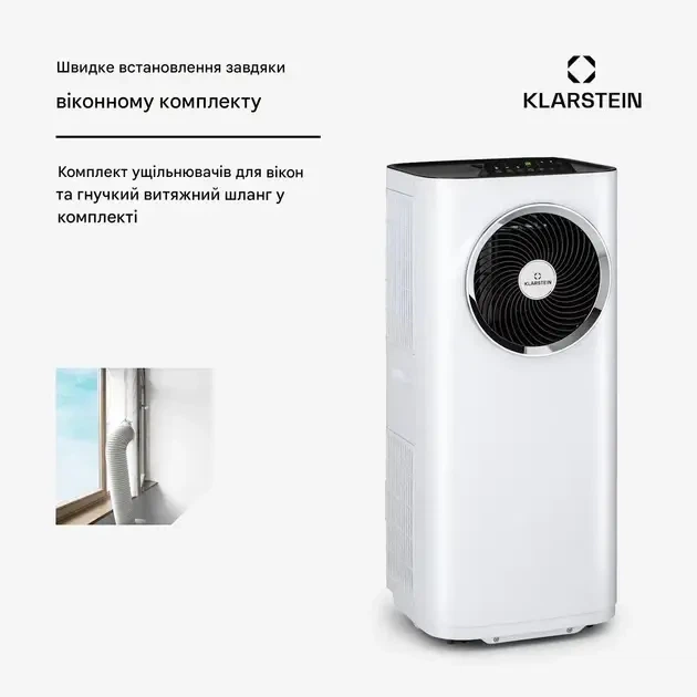 Мобільний кондиціонер Klarstein Kraftwerk Smart 11500 BTU білого кольору (10040189) - зображення 4