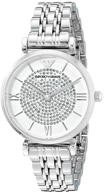 Женские наручные часы в стиле Emporio Armani AR1925 серебристого цвета - Фото 1 Женские наручные часы в стиле Emporio Armani AR1925 серебристого цвета - изображение 1