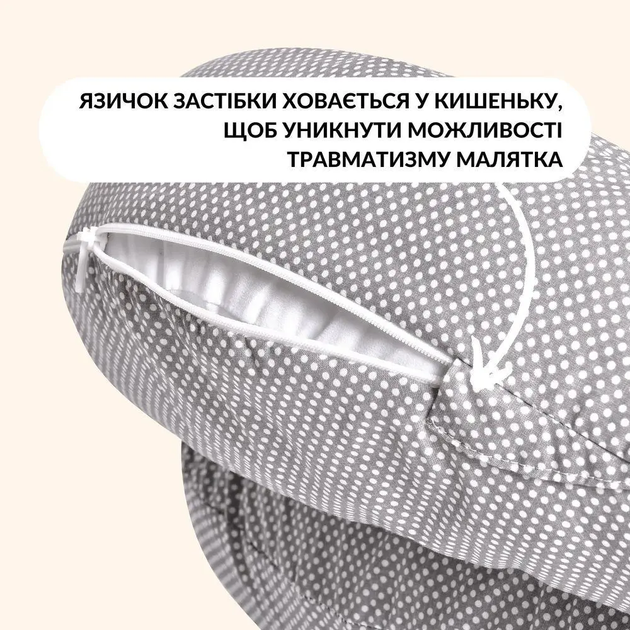 Подушка для годування IDEIA диванчик 60х70х16 см (Горошок), Сірий 000036061 - изображение 2