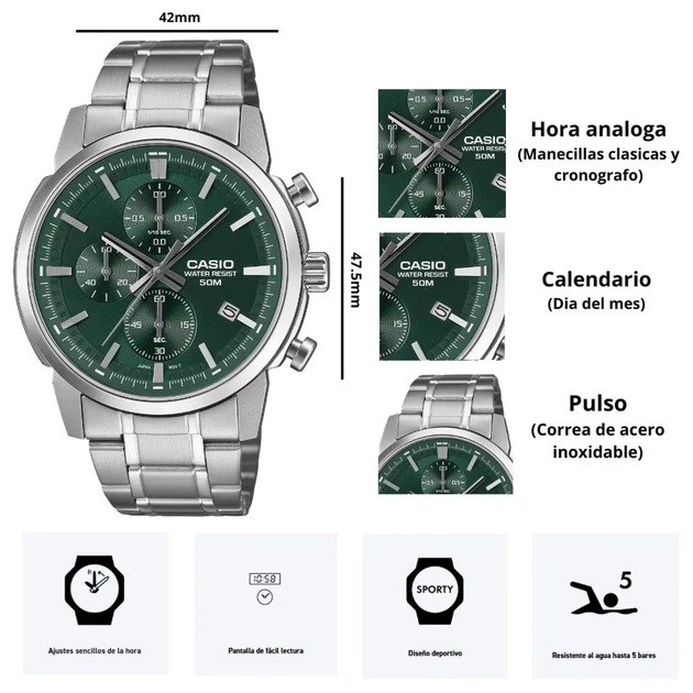Наручні годинники CASIO MTP-E510D-3AVDF - зображення 7
