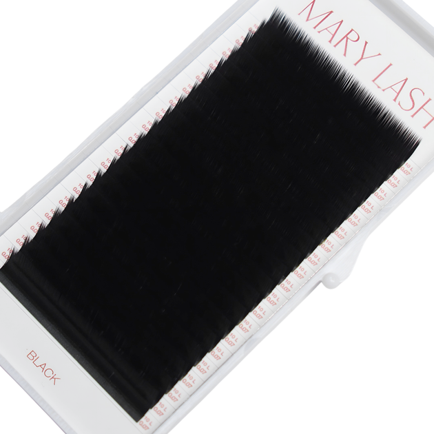 Вії для нарощення MARY LASH 0,07 Black Volume lashes вигин L 10 - зображення 2