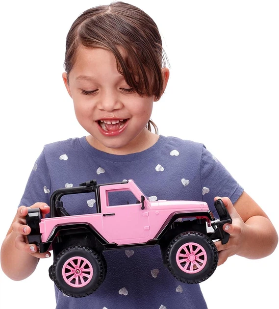 Машина на пульті керування рожева Girlmazing 1:16 Jeep Wrangler Jada 96991 - зображення 4