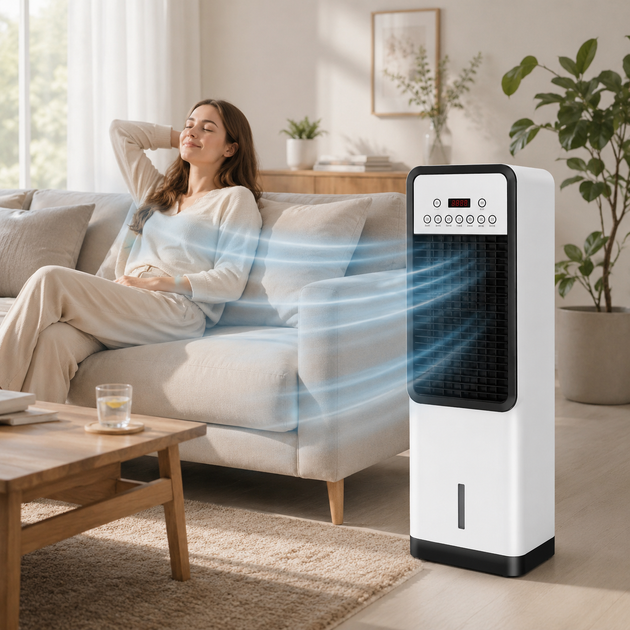 Мобильный кондиционер Germatic Air Max Pro 2в1 охлаждение и обогрев 1200 Вт/3500 Вт, для помещений до 20 м², пульт ДУ - изображение 3
