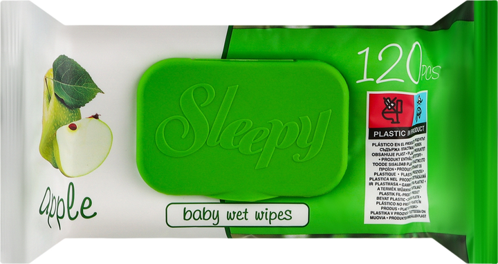 Влажные салфетки Sleepy Apple, с клапаном, 120 шт - изображение 3