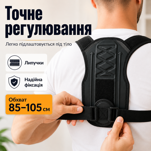 Корректор осанки ортопедический L корсет для спины на липучке анатомический пояс коррекция осанки FILLBOSS - изображение 2