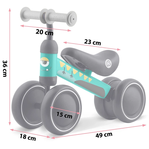 Rowerek biegowy trojkolowy dla dzieci RICOKIDS RK-606 Czarno-turkusowy (5903890632502) - obraz 6