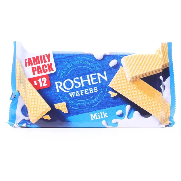 Roshen Wafers Молоко — неглазуровані вафлі з молочною начинкою 216 г - Фото 1 Roshen Wafers Молоко — неглазуровані вафлі з молочною начинкою 216 г - изображение 1