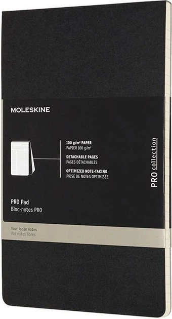 Notes reporterski Moleskine PRO Pad Czarny w linie 13 x 21 cm 96 stron (8058647620916) - Zdjęcie 1 Notes reporterski Moleskine PRO Pad Czarny w linie 13 x 21 cm 96 stron (8058647620916) - obraz 1