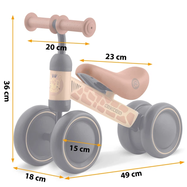 Rowerek biegowy trojkolowy dla dzieci RICOKIDS RK-606 Brązowy (5903890632519) - obraz 6