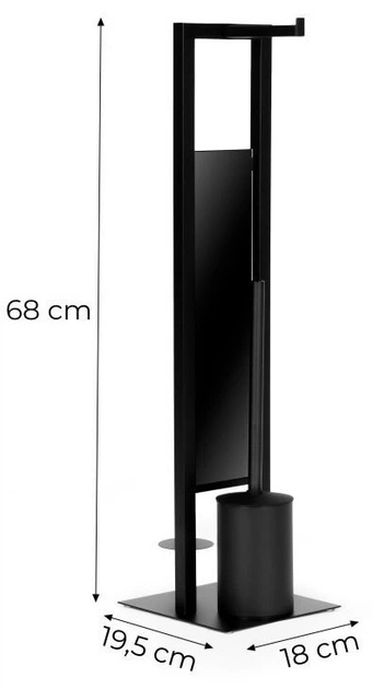 Тримач для туалетного паперу та щітки ModernHome by Multistore AIE-47-1 Чорний (5905817011568) - зображення 11