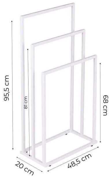 Підставка для рушників ModernHome by Multistore AIE-43-5 3 сходинки Біла (5905817011506) - зображення 7