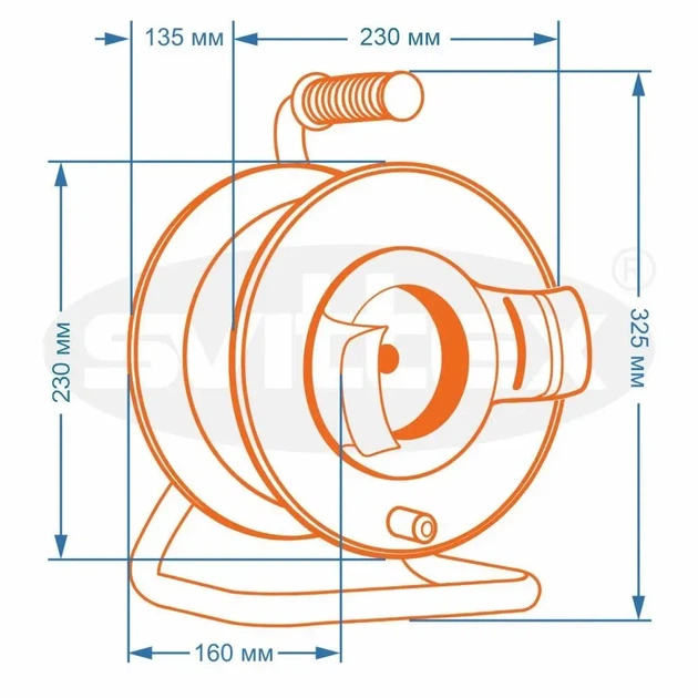 SV-2050 Підовжувач SVITTEX на котушці (30 м) з виносною розеткою СТАНДАРТ, 2х1,5 мм² - зображення 2