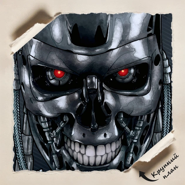 Постер Терминатор T-800, Terminator, фантастика, киборг, A3 42×30 см (id1384) - изображение 5