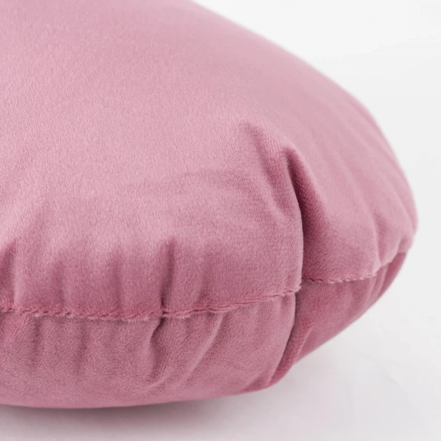 Подушка декоративна 35×40 ТЕП HEARTS у формі серця рожева Mesa Rose, велюр, м’яка, антиалергенна - зображення 4