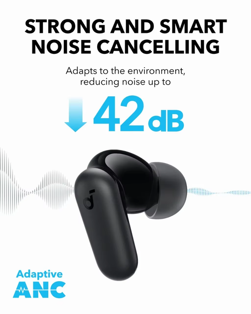 Навушники Anker SoundCore P30i/R50iNC Black - Фото 3 Навушники Anker SoundCore P30i/R50iNC Black - зображення 3