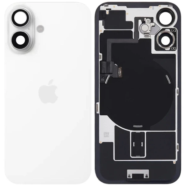 Задня кришка для iPhone 16 MagSafe зі шлейфом оригінал Китай White - Фото 1 Задня кришка для iPhone 16 MagSafe зі шлейфом оригінал Китай White - зображення 1