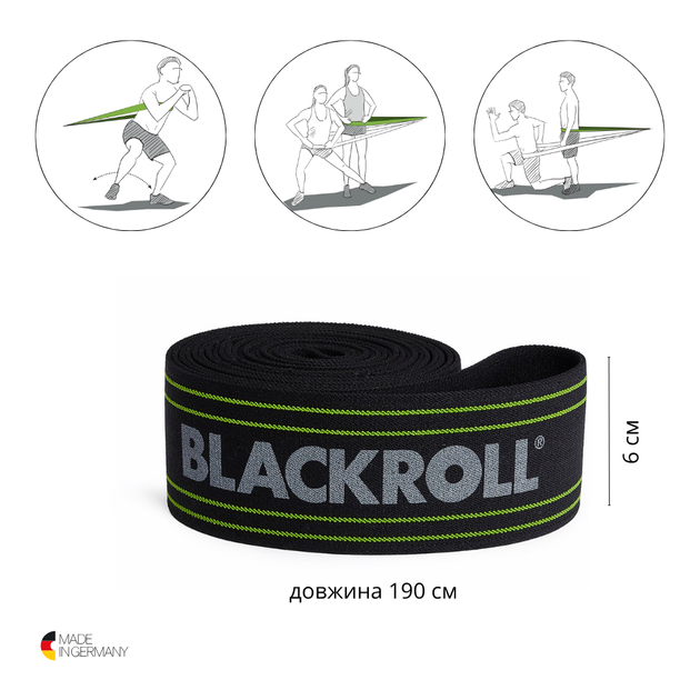 Фітнес еспандер для тренування прискорення BLACKROLL® RESIST BAND Black 190 × 6 см - изображение 2