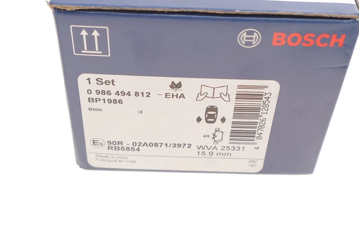 Колодки гальмові BOSCH 0986494812 BMW 2 Series, X1, i3 34216859917 - Фото 3 Колодки гальмові BOSCH 0986494812 BMW 2 Series, X1, i3 34216859917 - зображення 3