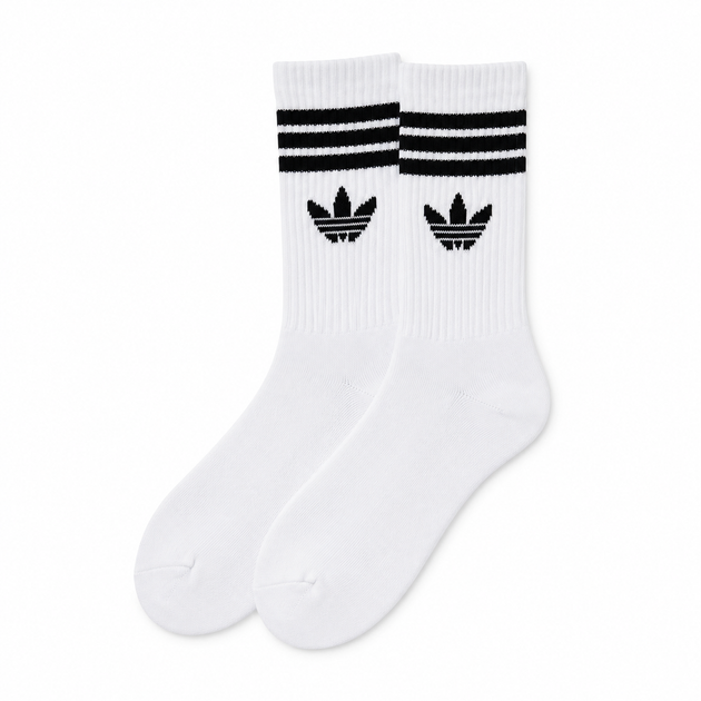 Носки Adidas высокие спортивные 6 пар размер 41-44 белые с черным логотипом и полосками длинные носки для тренировок, спортзала - изображение 6