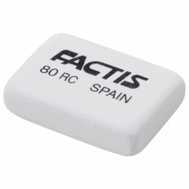 Гумка прямокутна FACTIS 80RC Білий shop (8414034000028) - Фото 1 Гумка прямокутна FACTIS 80RC Білий shop (8414034000028) - зображення 1