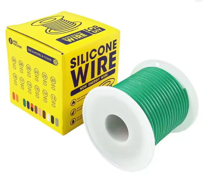 Кабель 28AWG 50m силіконовий дріт 0.08 мм², мідь луджений ізоляція силіконовий , багатожильний, зелений - Фото 1 Кабель 28AWG 50m силіконовий дріт 0.08 мм², мідь луджений ізоляція силіконовий , багатожильний, зелений - зображення 1