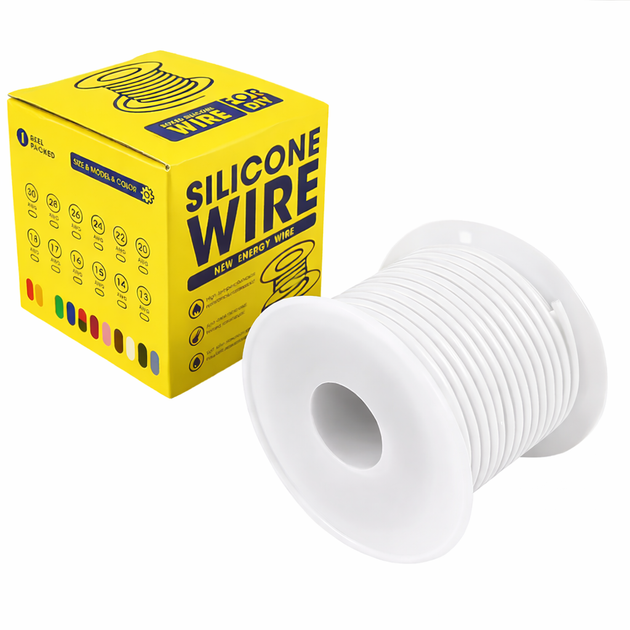 Кабель 30AWG 100m силиконовый 0.055 мм², медь луженый изоляция силиконовый , многожильный 0.001, Білий - Фото 1 Кабель 30AWG 100m силиконовый 0.055 мм², медь луженый изоляция силиконовый , многожильный 0.001, Білий - зображення 1