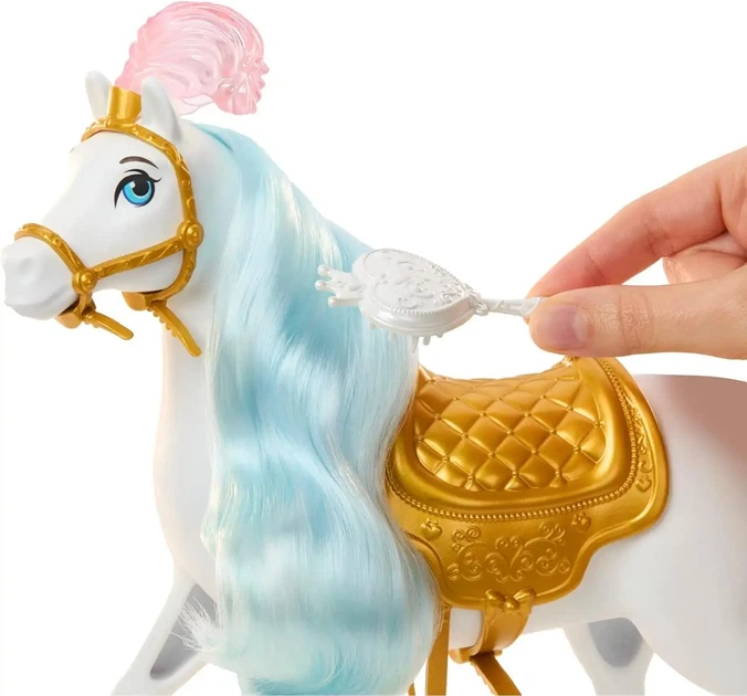 Лялька Попелюшка та кінь із сідлом Mattel Disney Princess кінь з гривою та хвостом які можна зачісувати - изображение 3