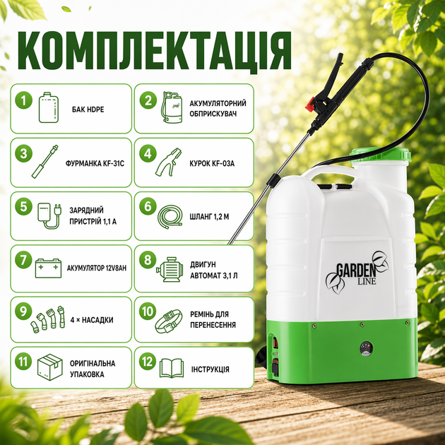 Аккумуляторный опрыскиватель GardenLine AOK1633, 16 л - изображение 3