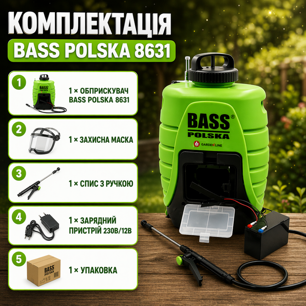 Рюкзачный опрыскиватель Bass Polska 8631, 18 л - изображение 3