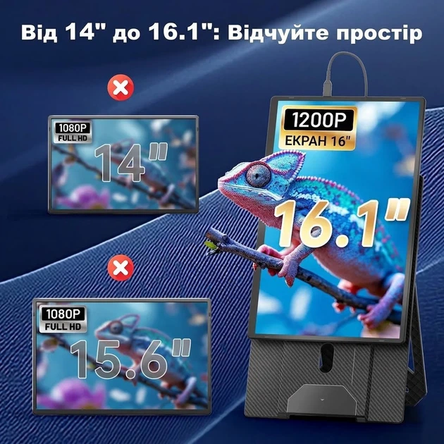 Монитор портативный 16.1" Teamgee N2 Full HD IPS 60 Гц (101955137) - Уценка - изображение 3