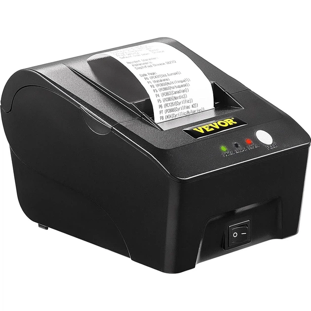 Чековий принтер VEVOR RP58E / Ширина чека 58 мм / Термодрук / USB, Bluetooth, Ethernet / 90 мм/с / ESC/POS / Чорний (101919498) - Уцінка - зображення 3