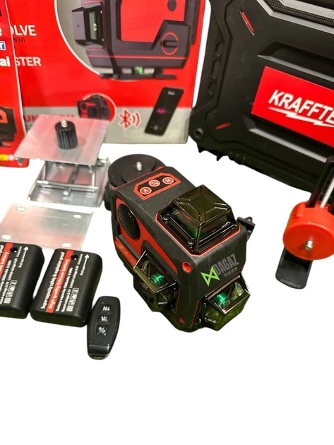 Лазерный уровень Krafftec LL516G 16 линий 4x360° зеленый луч LCD Bluetooth пульт ДУ IP54 - изображение 3