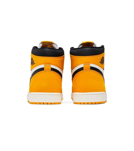 Чоловічі шкіряні кросівки Jordan 1 Retro High OG DZ5485-701 високі білі з жовтим Розмір 43 - зображення 4