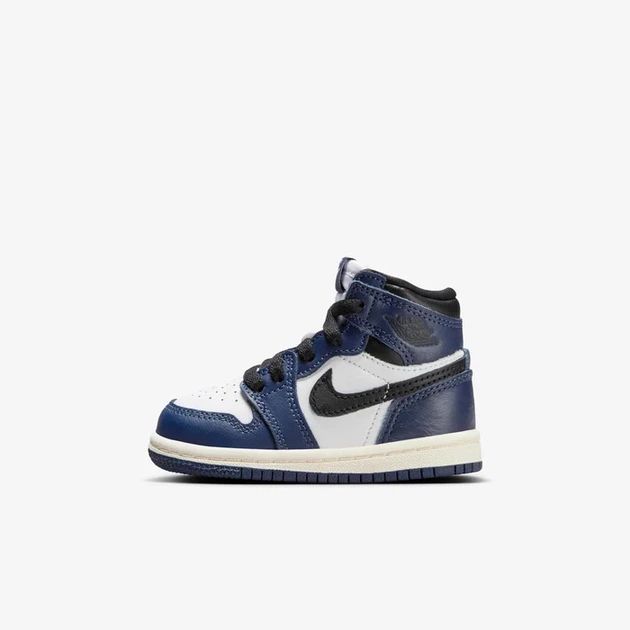 Дитячі шкіряні кросівки Jordan 1 Retro High OG "Midnight Navy" FD1413-401 сині з білим Розмір 23.5 - Фото 2 Дитячі шкіряні кросівки Jordan 1 Retro High OG "Midnight Navy" FD1413-401 сині з білим Розмір 23.5 - изображение 2