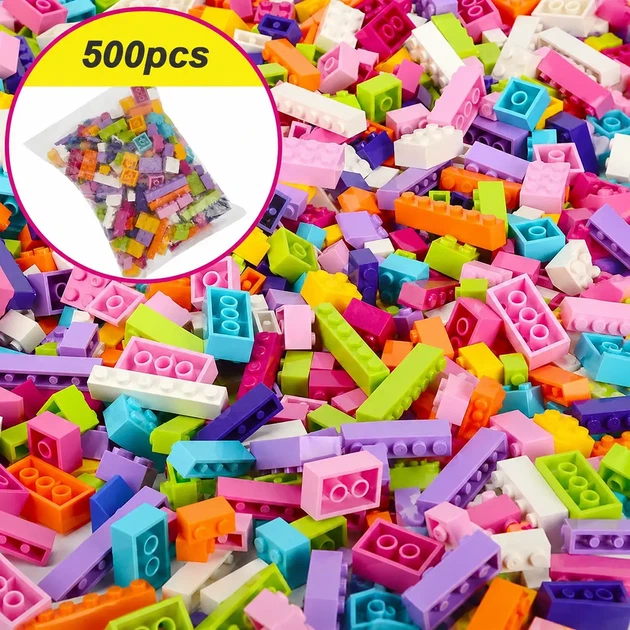 Дитячий конструктор-блоки 500 шт (Pink) - Фото 2 Дитячий конструктор-блоки 500 шт (Pink) - зображення 2